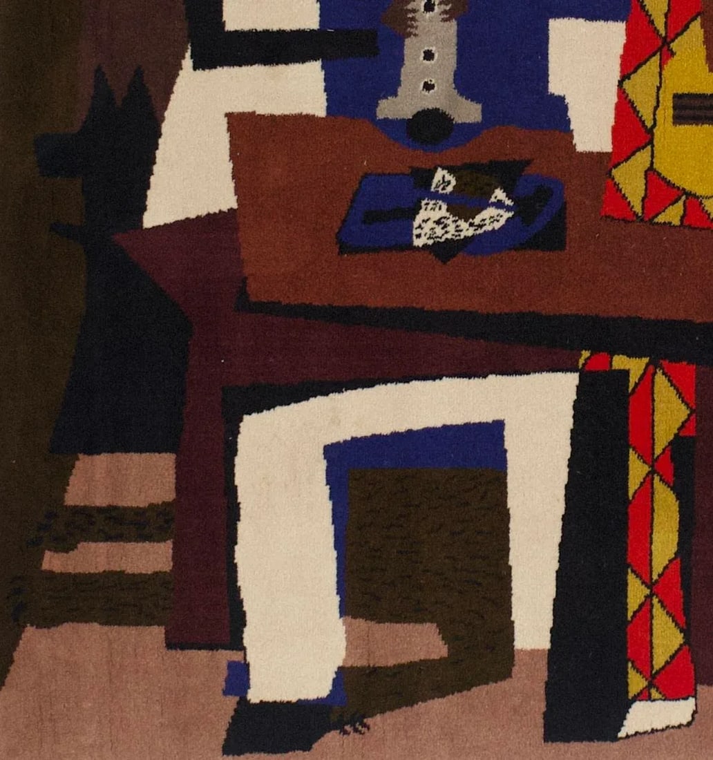 Mid Century French Tapestry Inspired by Picasso Design 5'7" X 6'7" - 2