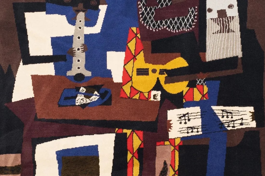 Mid Century French Tapestry Inspired by Picasso Design 5'7" X 6'7" - 3