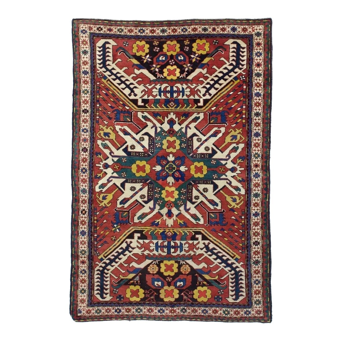 Fine Antique Kazak Wool Rug 4'9" X 7'2" (1 of 8)