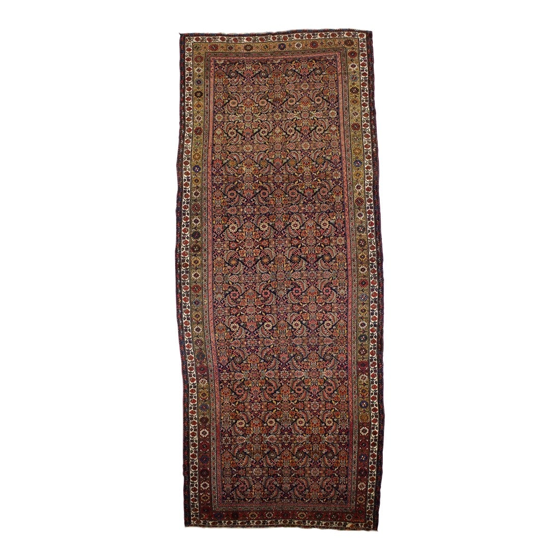 Fine Antique Persian Mahal Rug 6'1" X 15'8": Fine Antique Persian Mahal Rug 6'1" x 15'8". Condition: Alterations: Unknown Imperfections: Some Imperfections Condition Notes: Good Condition. Antique. Dimensions: Height: 0.01 in. Width: 73.2 in. De