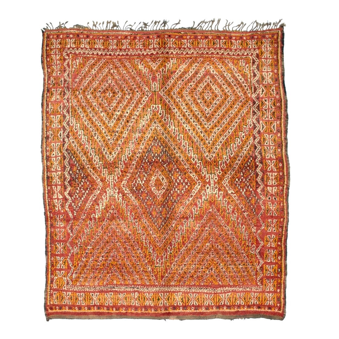 Fine Antique Moroccan Oushak Rug 7'2" X 8'7" (1 of 4)