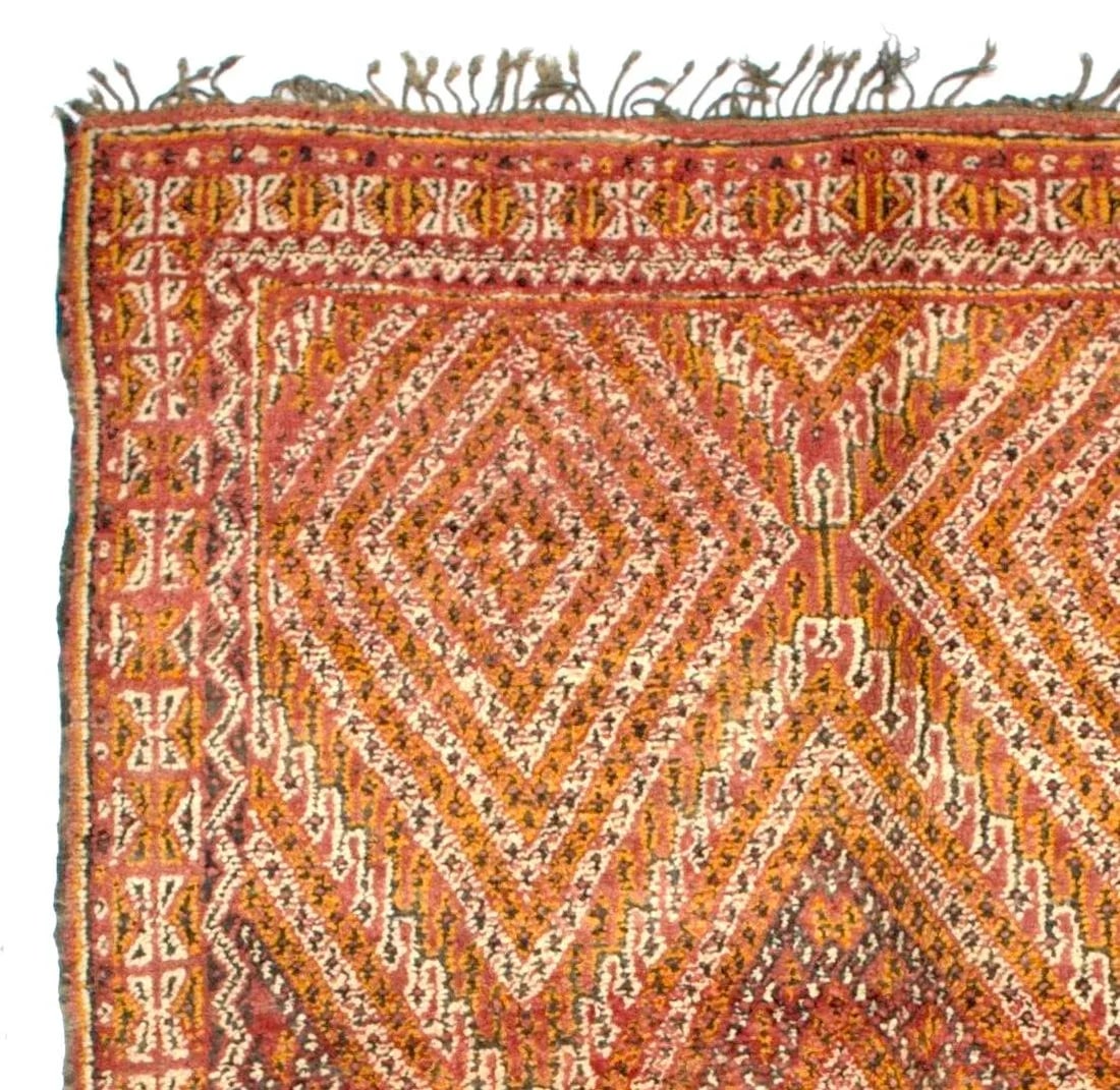 Fine Antique Moroccan Oushak Rug 7'2" X 8'7" - 4