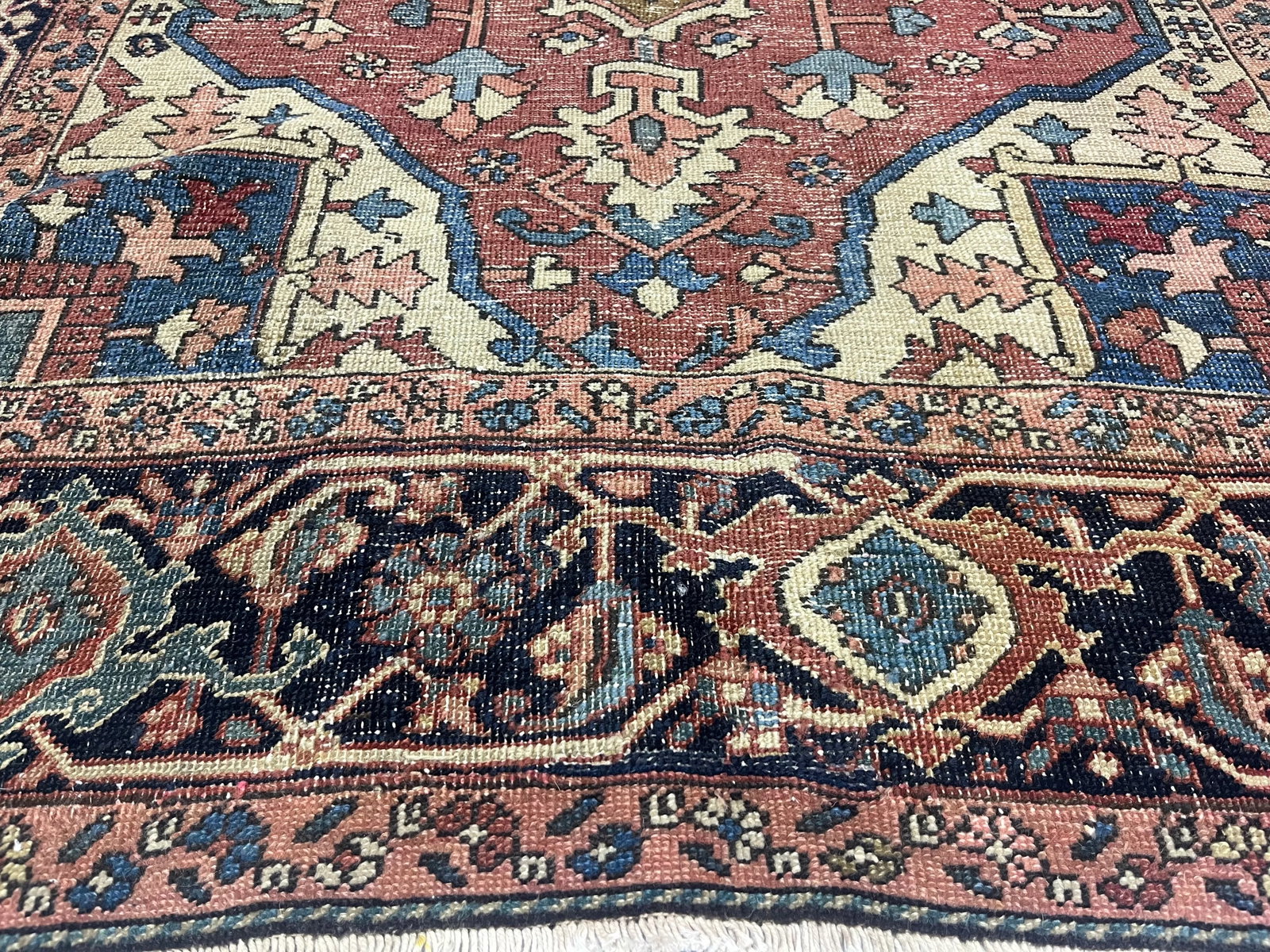 Fine Antique Persian Serapi Wool Rug 4'9" X 5'9" - 4