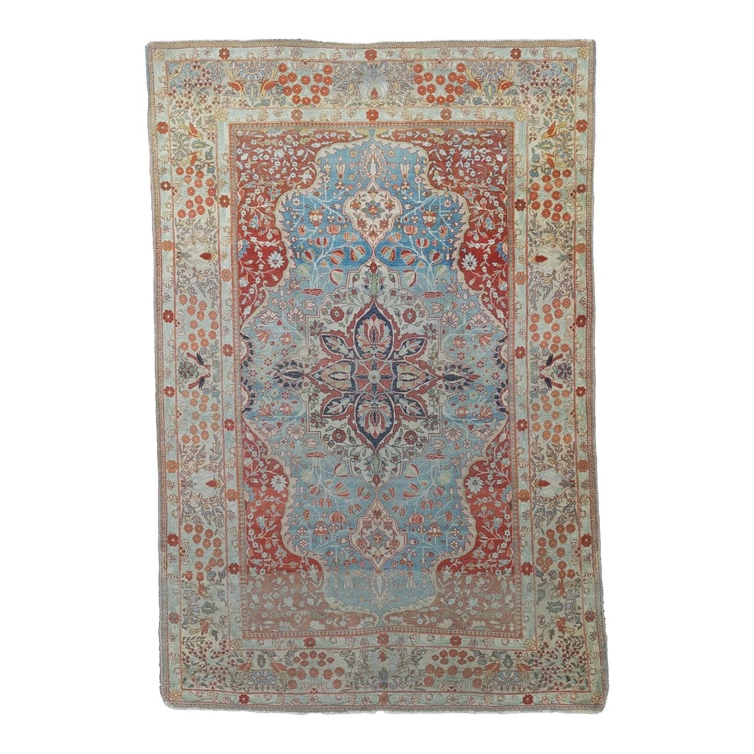 Fine Antique Persian Mohtasham Kashan Rug 4'5" X 6'6": Fine Antique Persian Mohtasham Kashan Rug 4'5" x 6'6". The Revival Period rugs woven by two generations of Mohtashams, from 1880 to WWI, with imported Manchester-spun, Australian merino wool. Velvety 