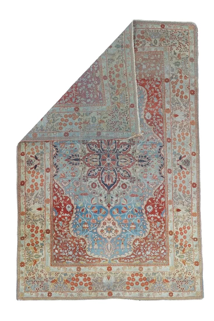 Fine Antique Persian Mohtasham Kashan Rug 4'5" X 6'6" - 2