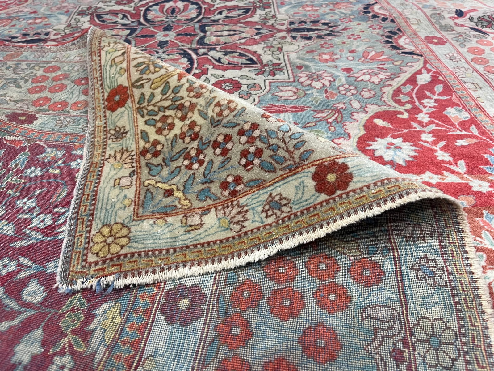 Fine Antique Persian Mohtasham Kashan Rug 4'5" X 6'6" - 4