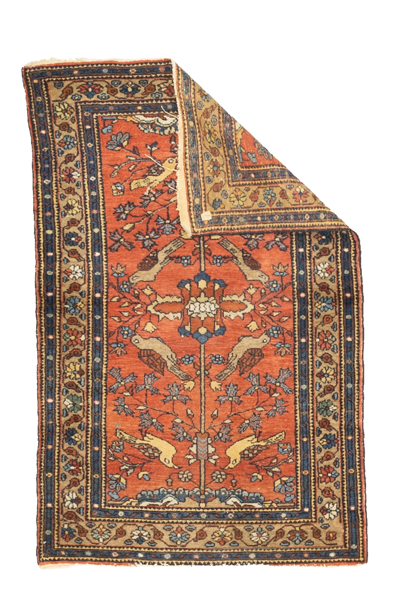 Fine Antique Persian Malayer Wool Rug 3'0" X 5'0" - 3