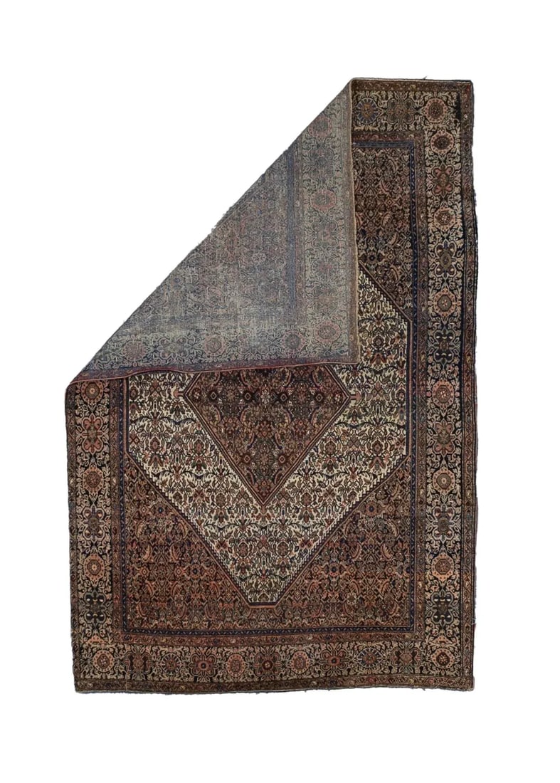 Antique Persian Farahan Sarouk Rug 4'3" X 6'5" - 2