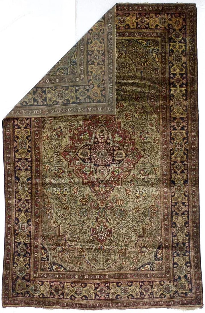 Extremely Fine Persian Mohtasham Kashan Silk Woven by a Master Weaver Rug - 2