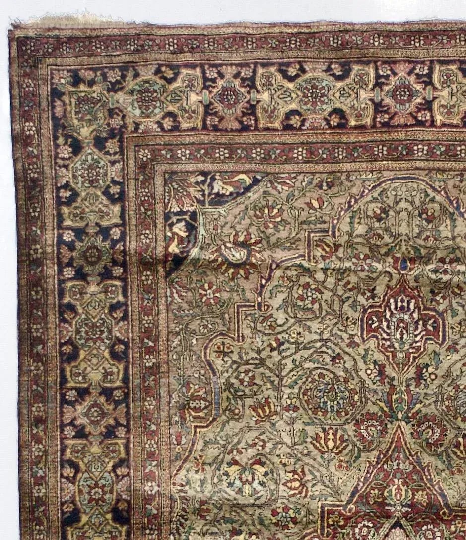 Extremely Fine Persian Mohtasham Kashan Silk Woven by a Master Weaver Rug - 4