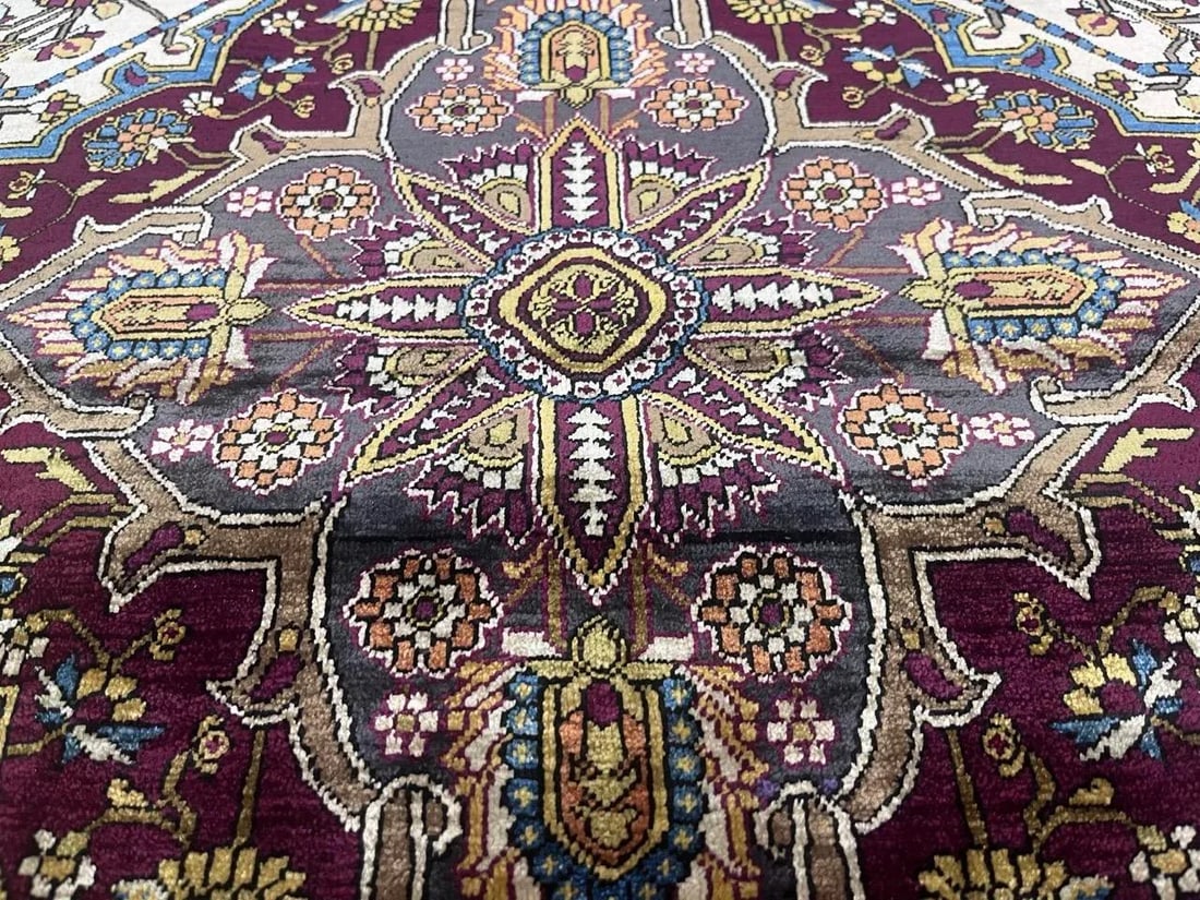 Extremely Fine and Rare Antique Persian Silk on Silk Farahan Rug - 2