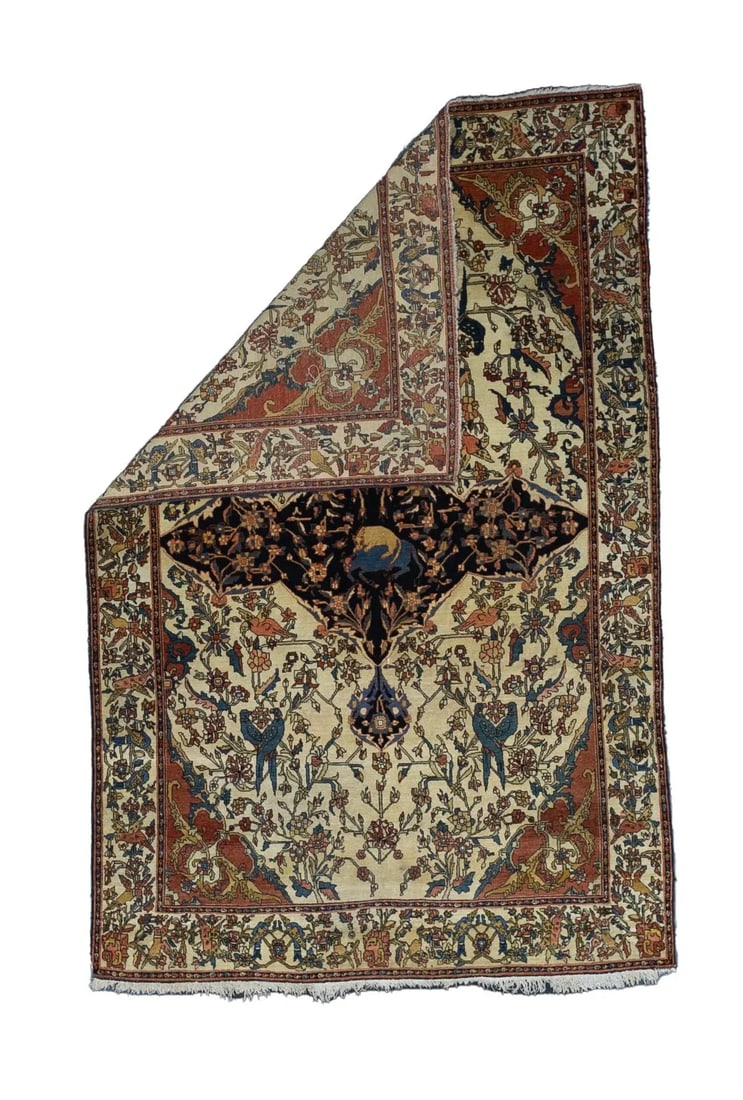 Fine Antique Persian Farahan Sarouk Wool Rug - 2