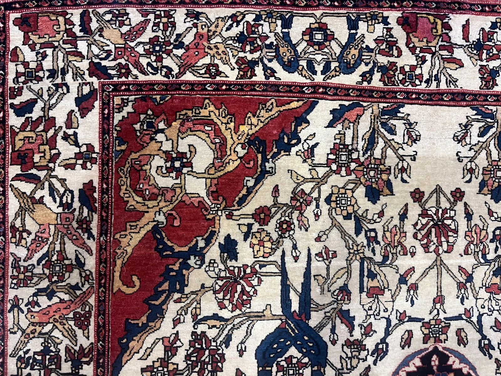 Fine Antique Persian Farahan Sarouk Wool Rug - 9