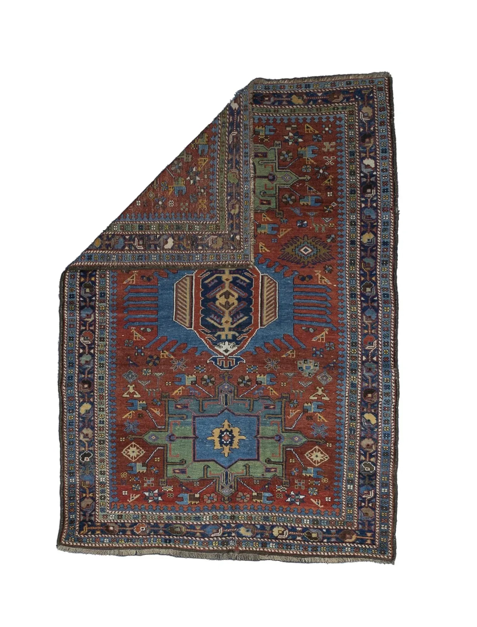 Fine Antique Persian Heriz Rug 4'10" X 6'10" - 2
