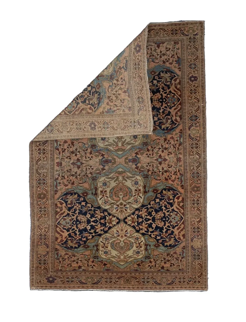 Fine Antique Persian Farahan Sarouk Wool Rug 4'3" X 6'7" - 2