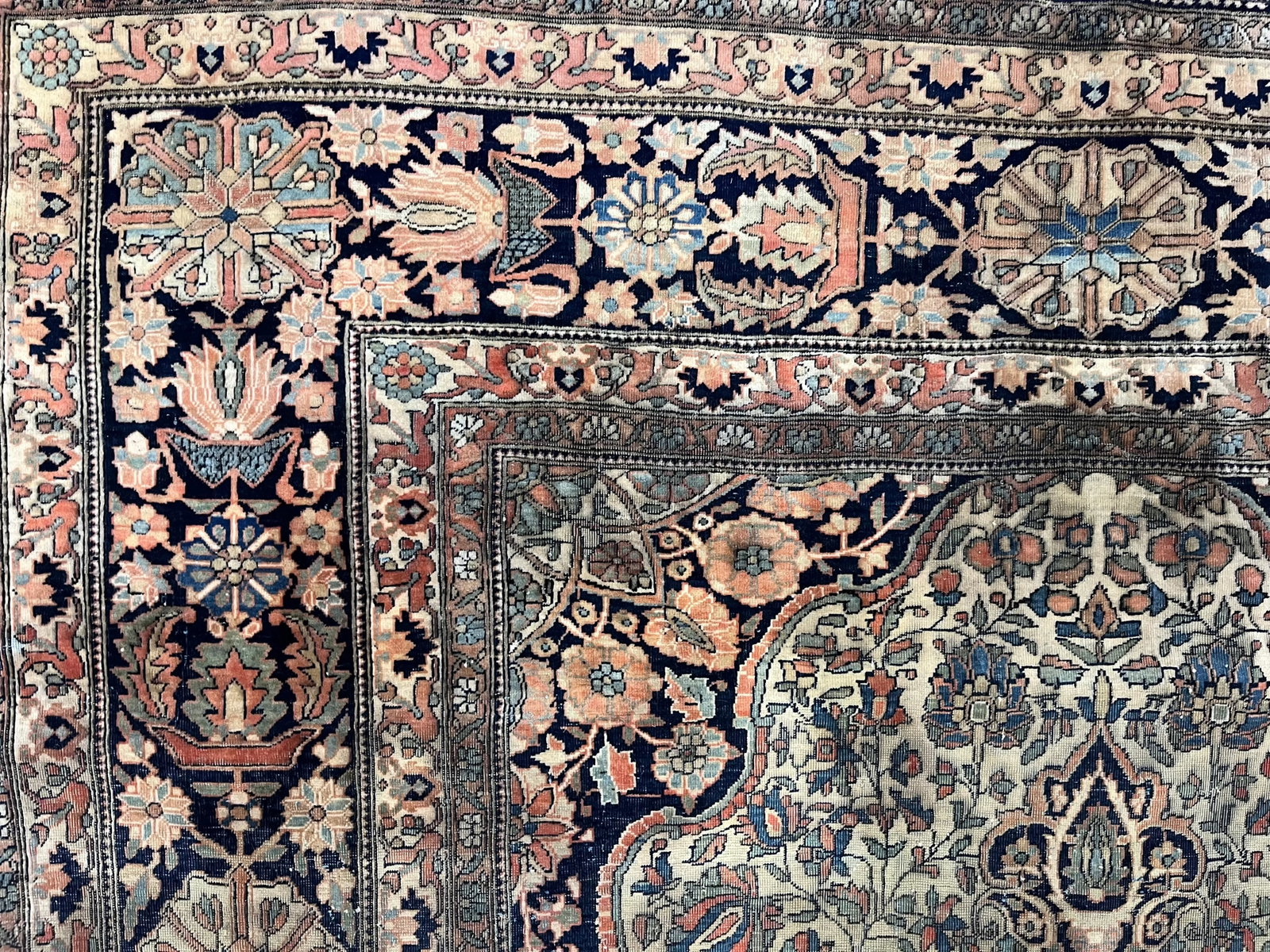 Fine Antique Persian Mohtasham Kashan Wool Rug 4'3" X 6'9" - 3