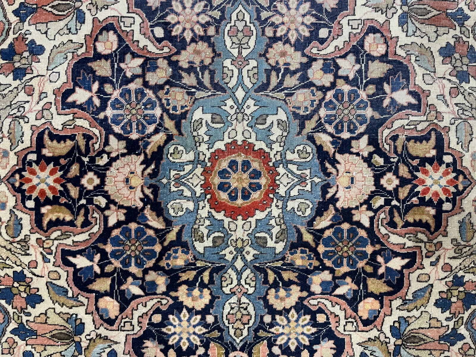 Fine Antique Persian Mohtasham Kashan Wool Rug 4'3" X 6'7" - 3