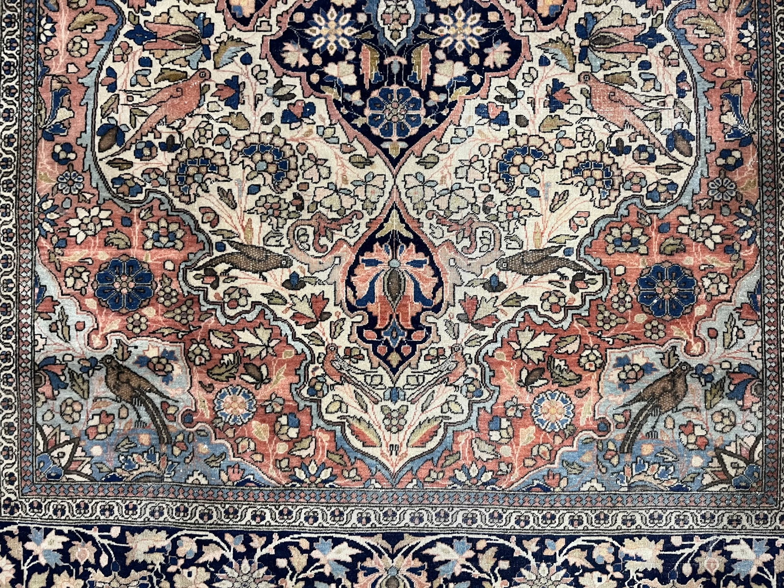 Fine Antique Persian Mohtasham Kashan Wool Rug 4'3" X 6'7" - 4