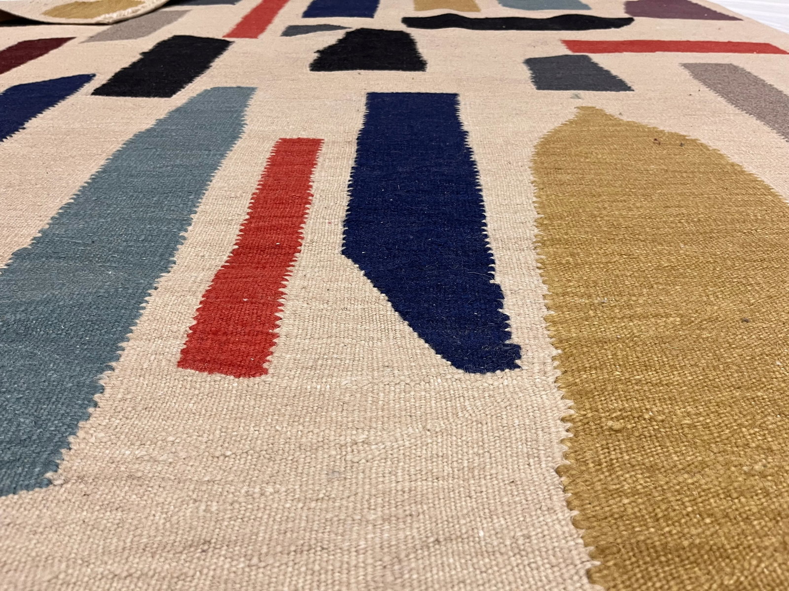 Fine Vintage Swedish Kilim Wool Rug 6'1" X 8'10" - 7