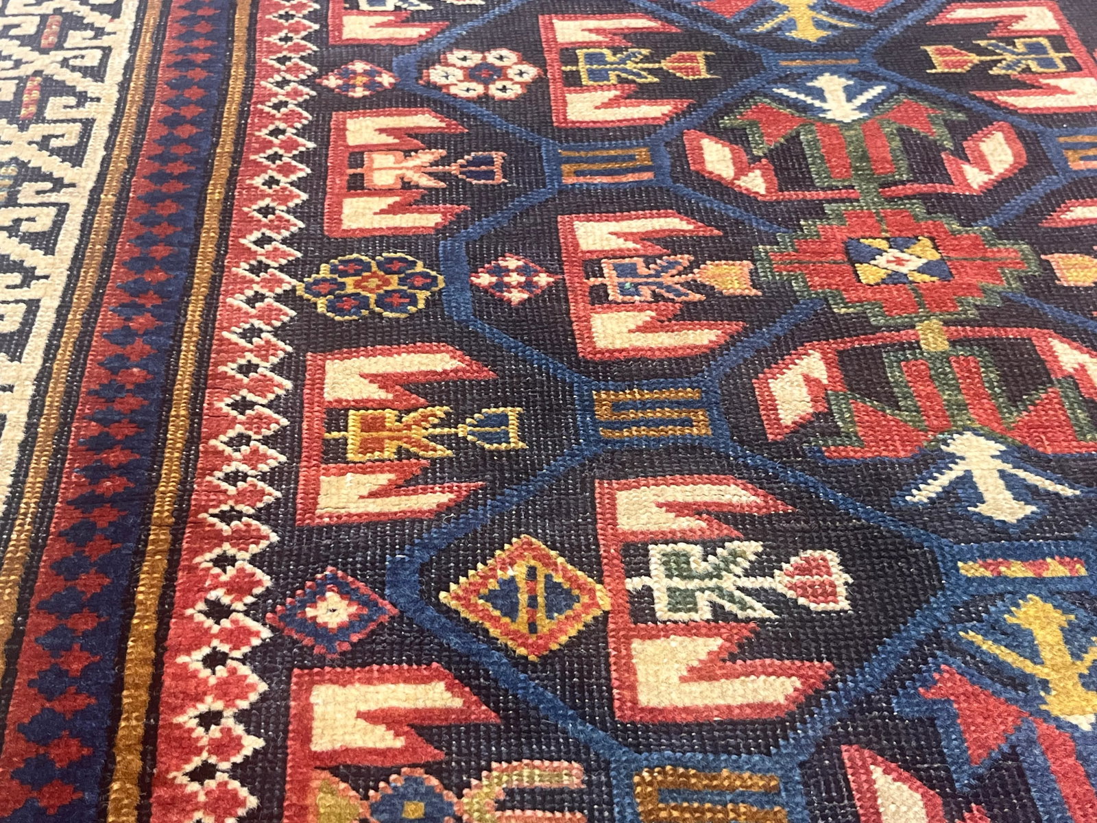 Fine Antique Zeyhur Sumak Rug 3'2" X 8'1" - 4