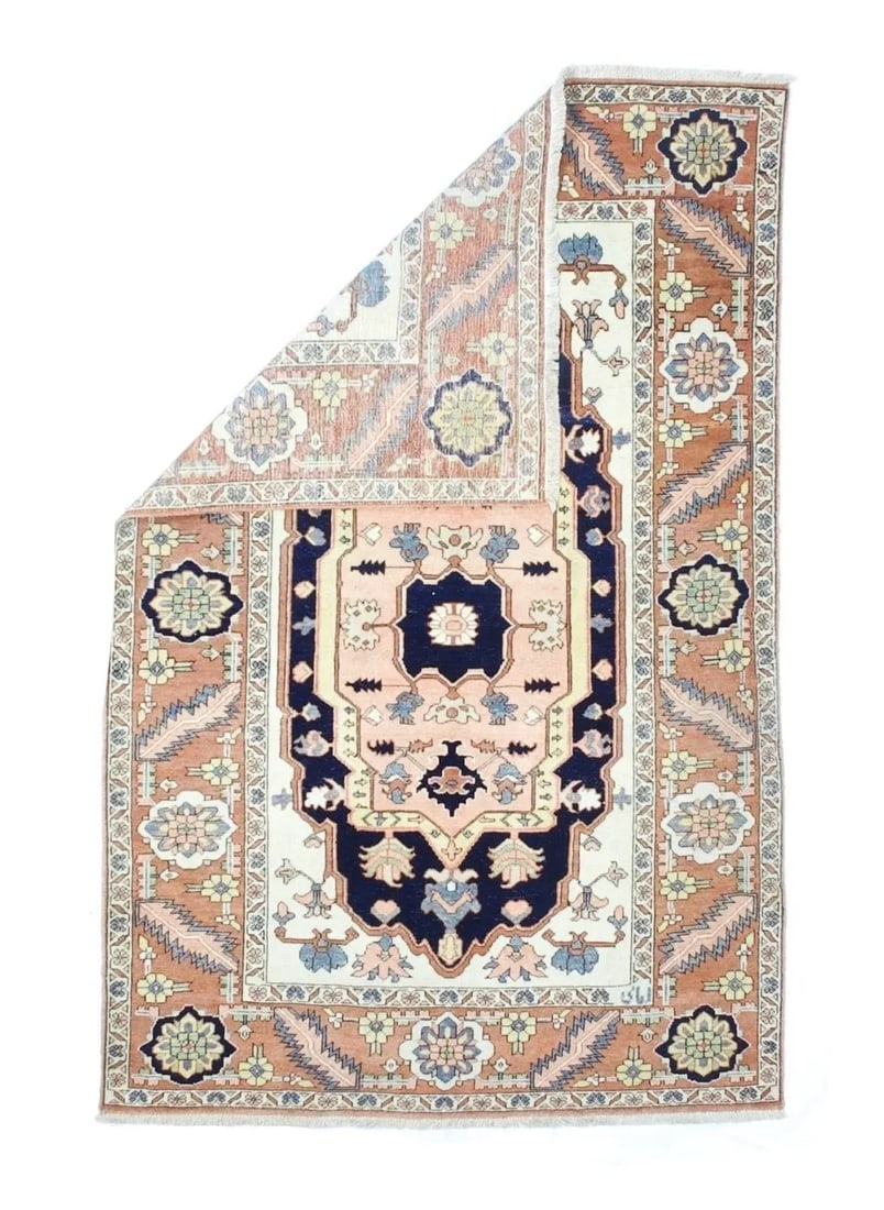 Fine Vintage Persian Heriz Serapi Rug 4'10" X 7'6" - 2