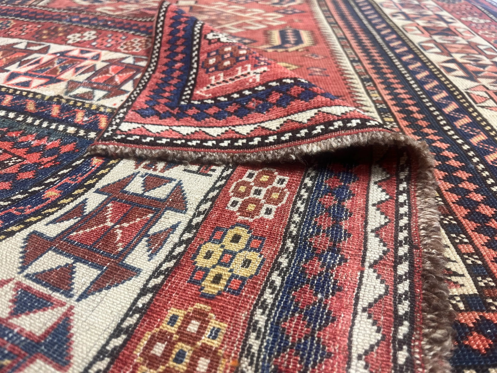 Antique Caucasian Kuba Rug 3'8" X 4'11" - 3