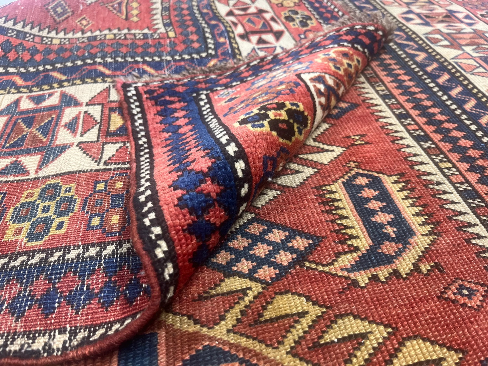 Antique Caucasian Kuba Rug 3'8" X 4'11" - 4