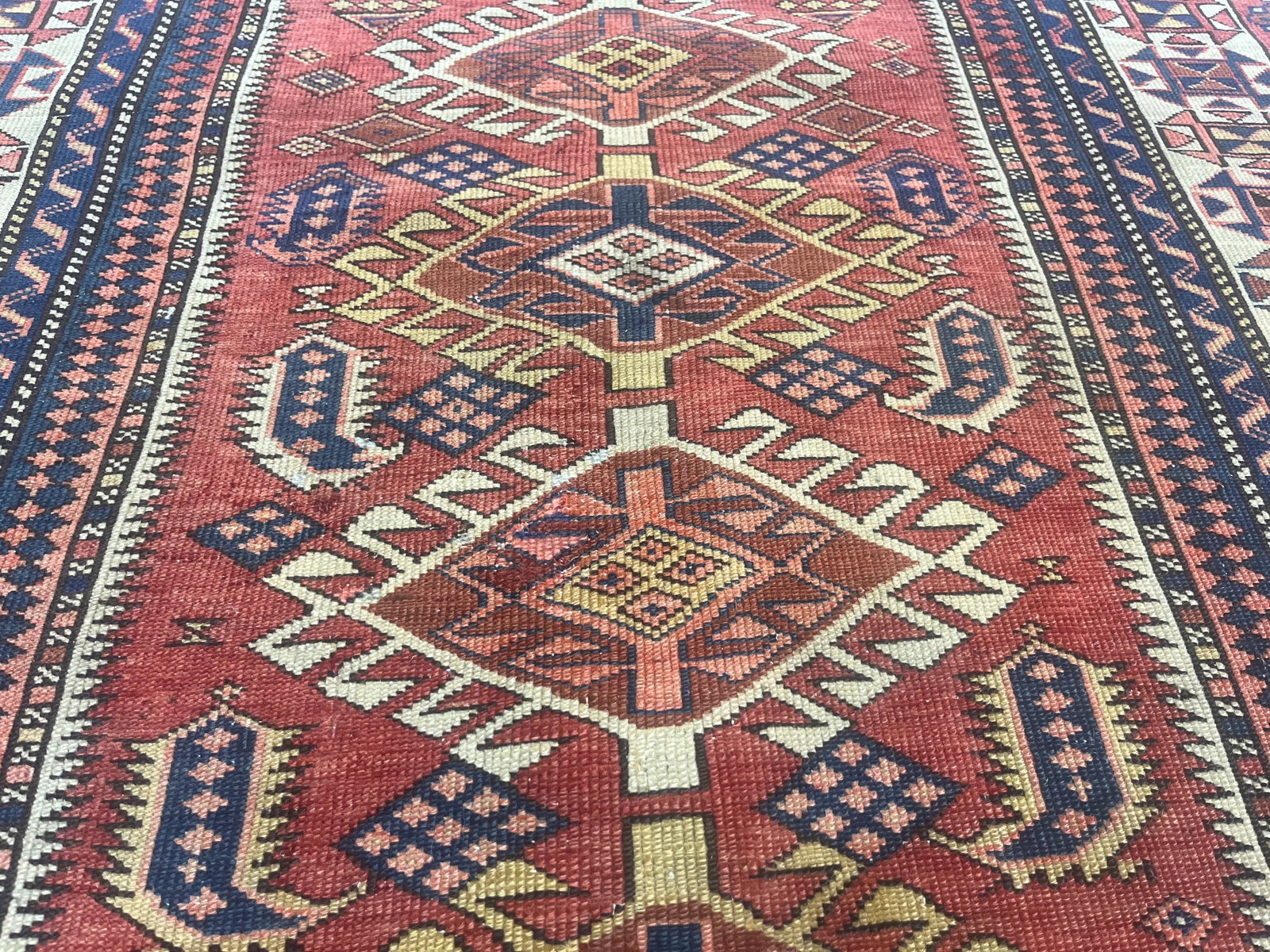 Antique Caucasian Kuba Rug 3'8" X 4'11" - 6