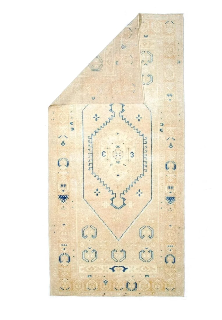 Vintage Turkish Oushak Rug 3'7" X 7'6" - 2