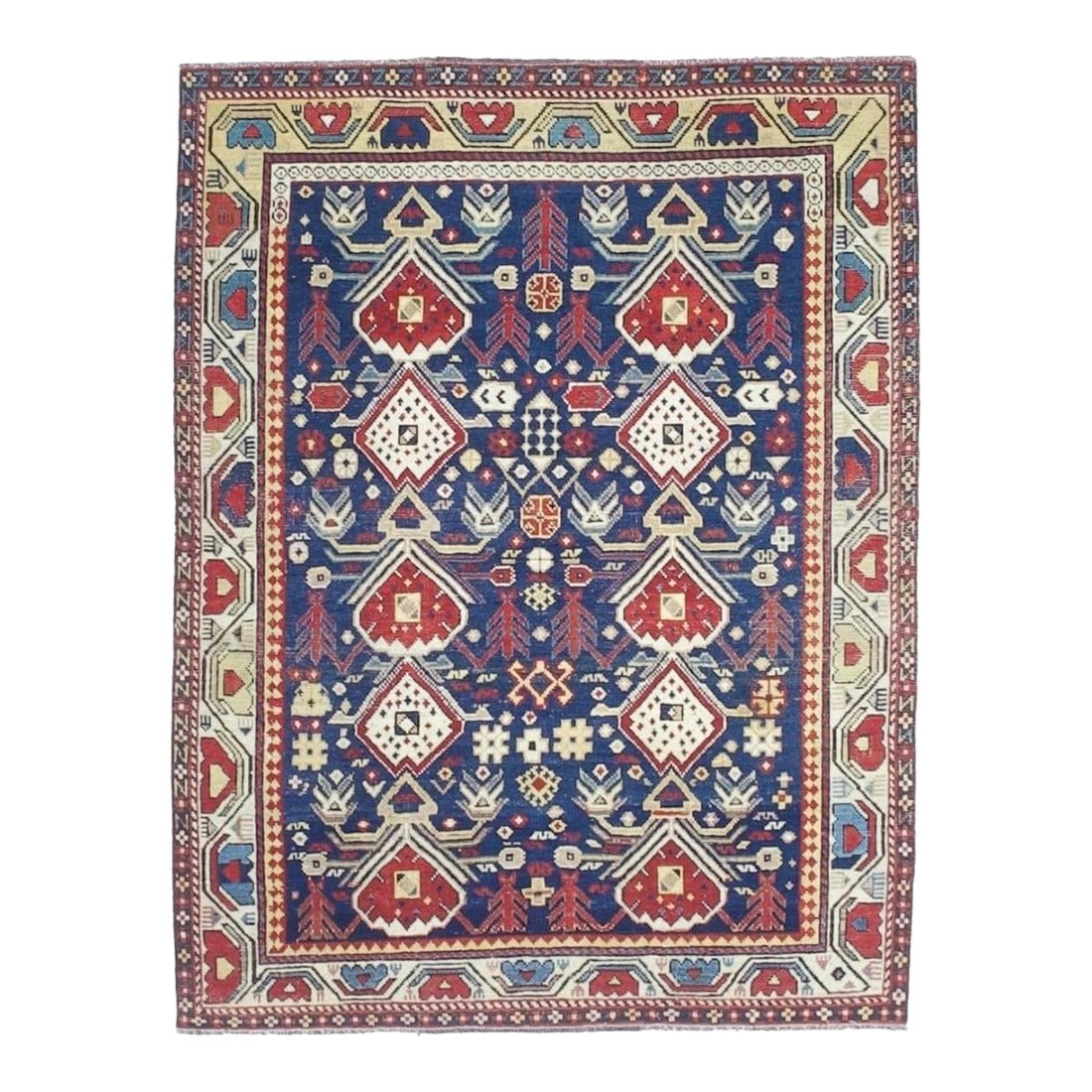 Antique Caucasian Kuba Rug 3'9" X 4'10" (1 of 8)
