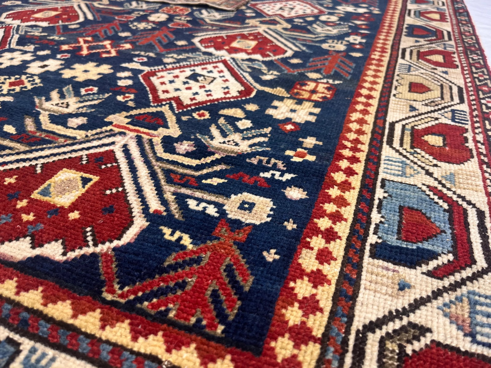 Antique Caucasian Kuba Rug 3'9" X 4'10" - 3