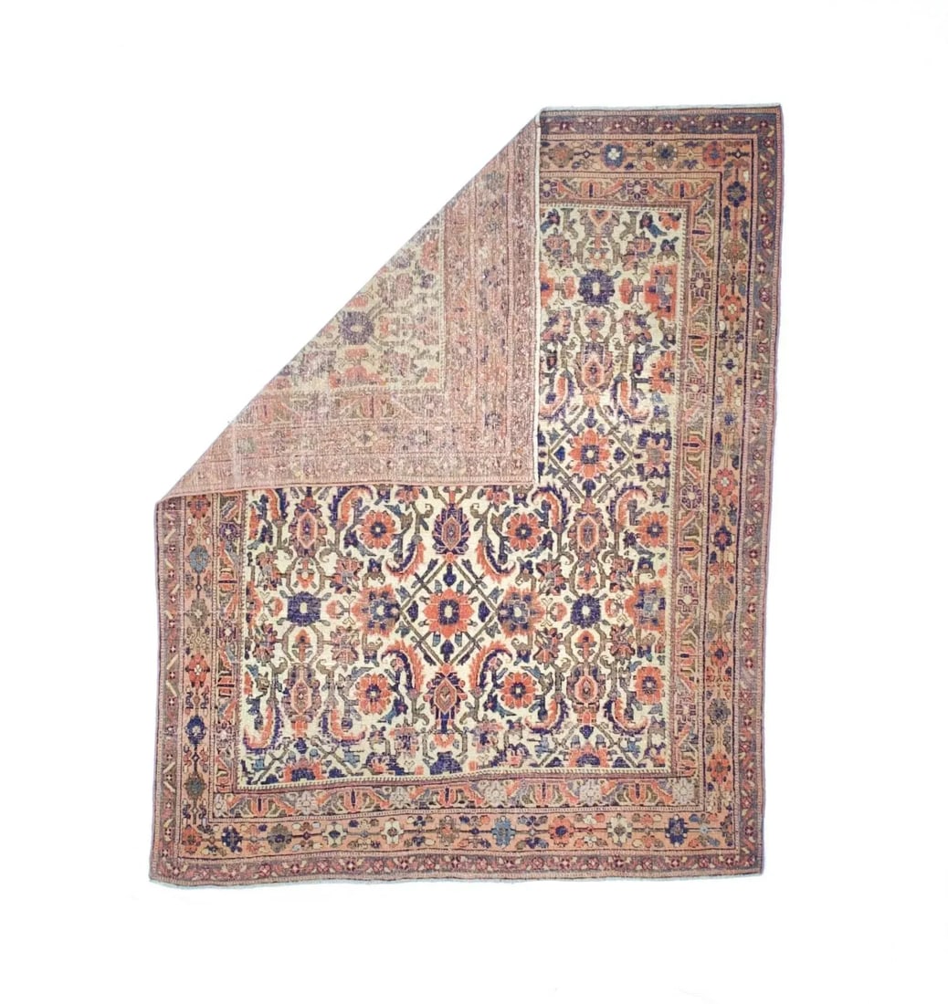 Antique Persian Afshar Rug 4'7" X 5'9" - 2
