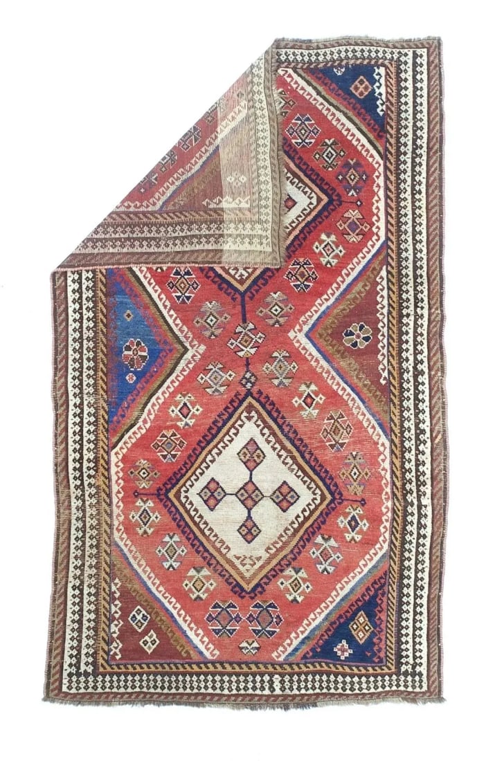 Fine Antique Persian Qashqai Rug 4'3" X 7'3" - 2