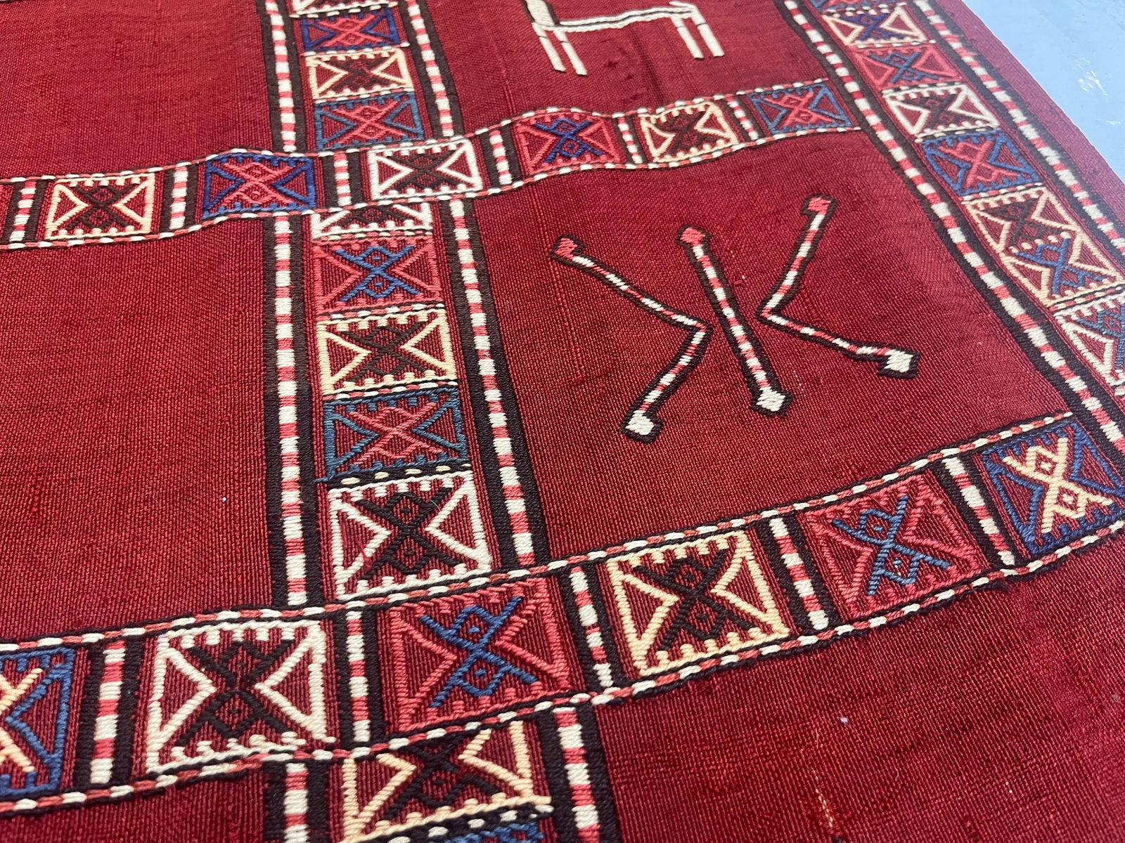 Antique Verneh Kilim Rug 5'7" X 7'0" - 4