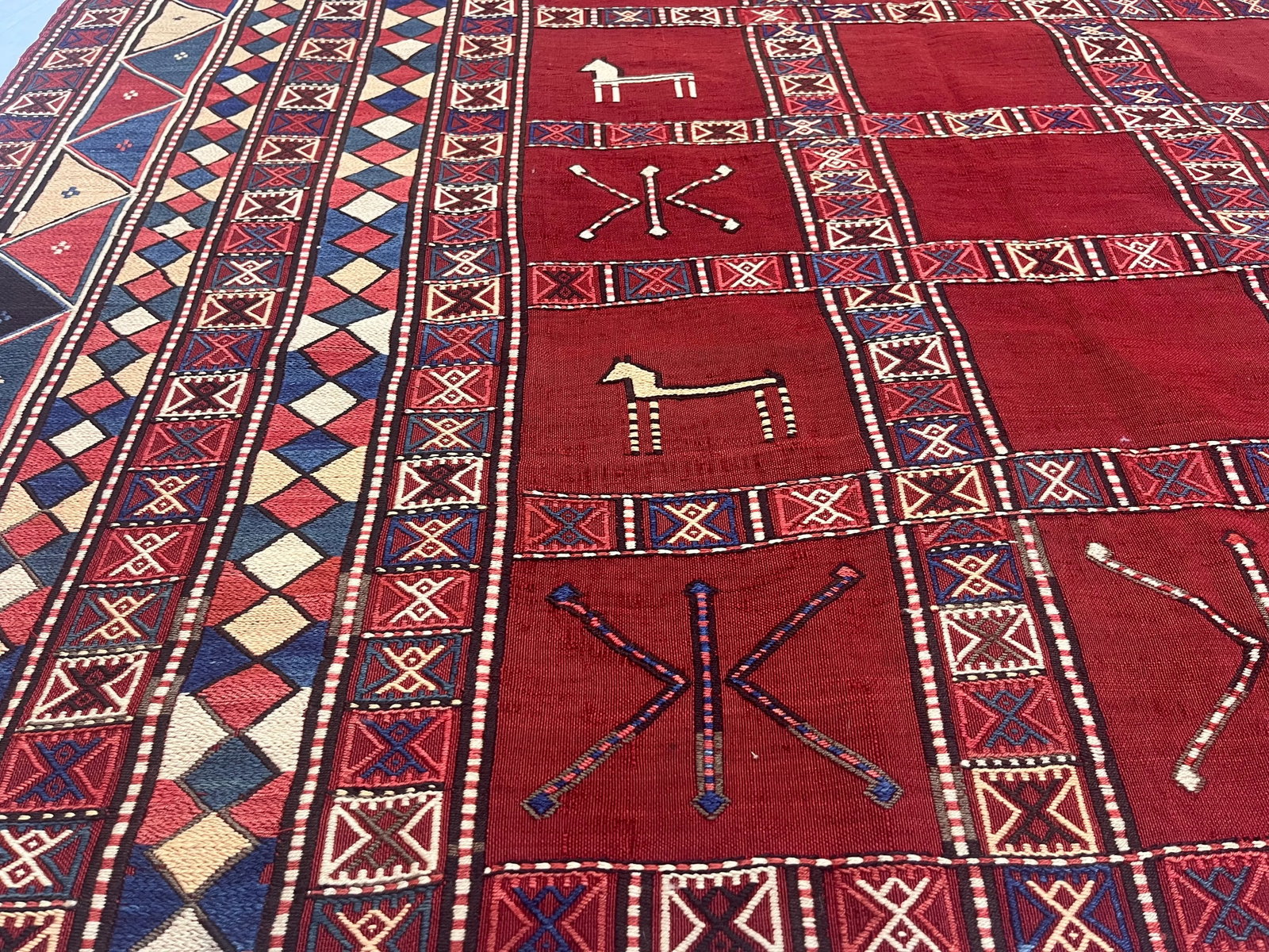 Antique Verneh Kilim Rug 5'7" X 7'0" - 7