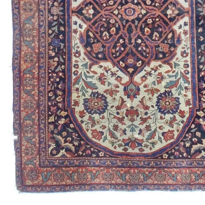 Antique Persian Farahan Sarouk Rug 4'2" X 6'6" - 6