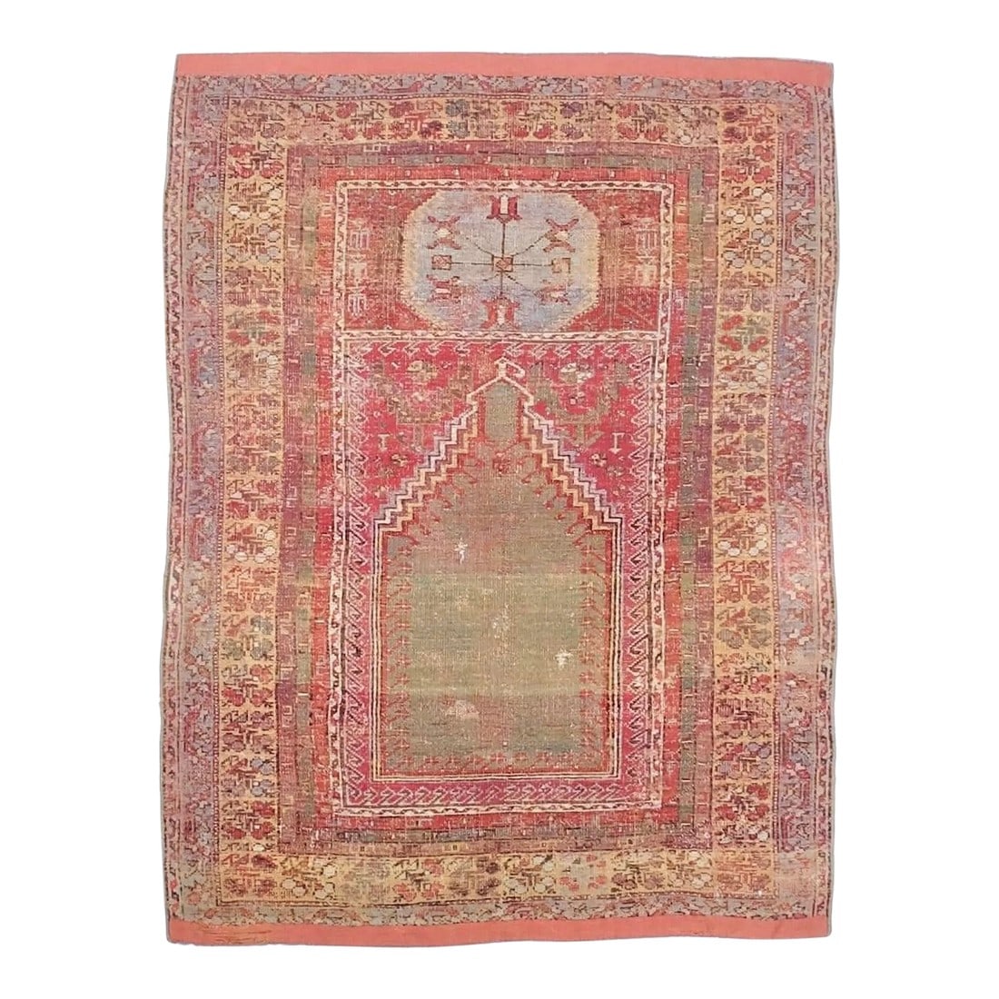 Antique Turkish Anatolian Rug 3'9" X 5'2": Antique Turkish Anatolian Rug 3'9" x 5'2". The carpets, scatters, runners, long rugs and bags of the towns, villages and tribes of Anatolia, including: Oushak, Ghiordes, Kula, Ladik, Hereke, Konya,