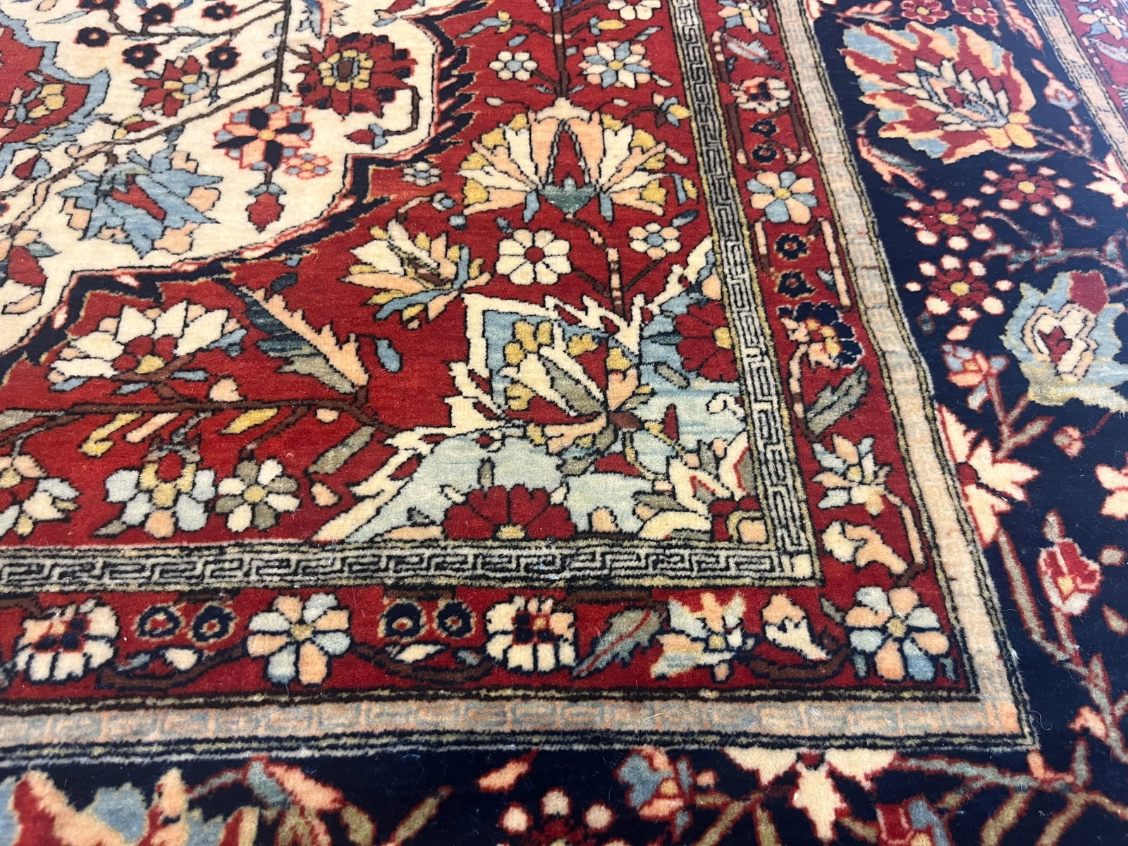 Antique Persian Mohtasham Kashan Rug 4'5" X 6'9" - 12