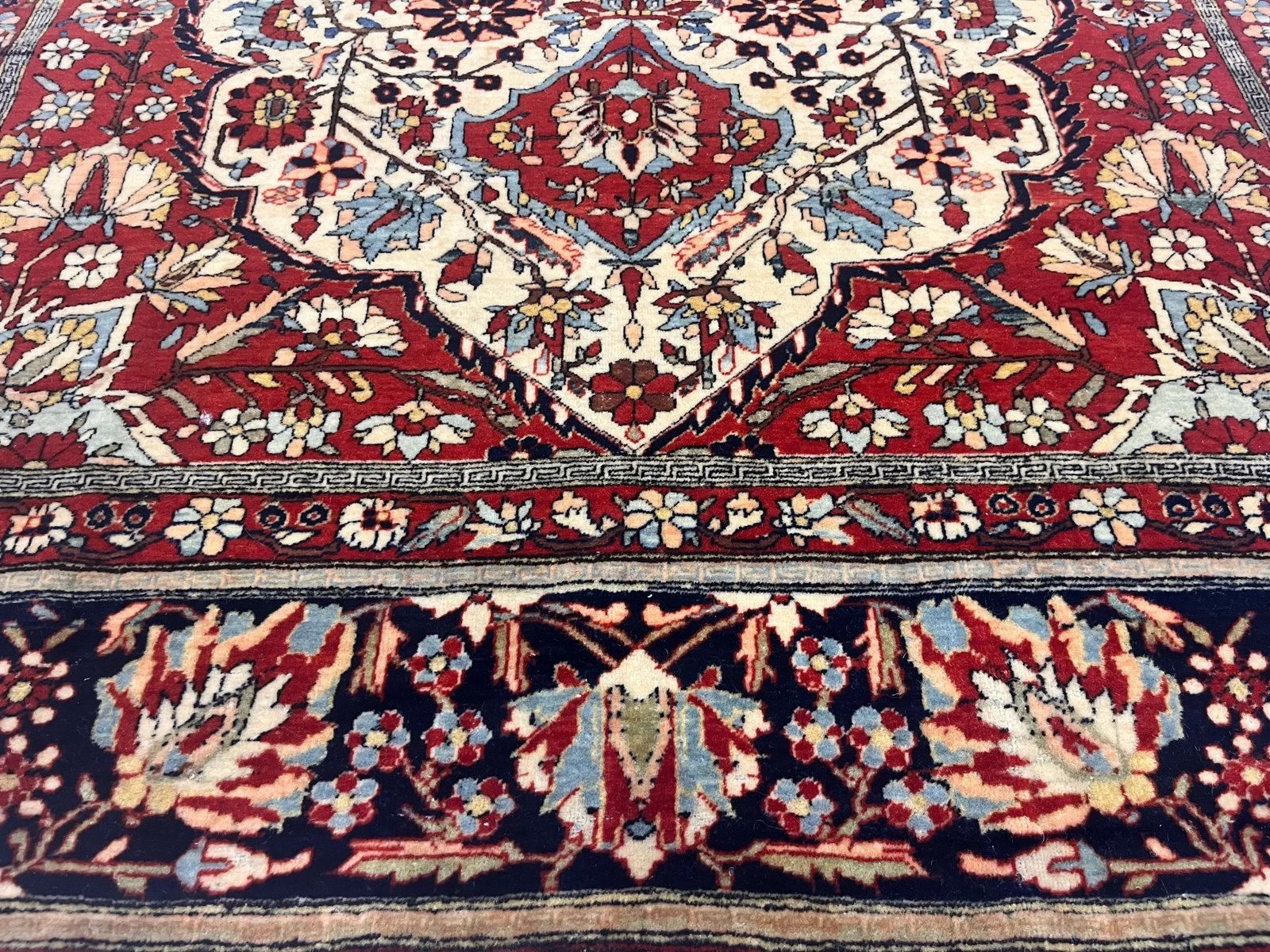 Antique Persian Mohtasham Kashan Rug 4'5" X 6'9" - 5