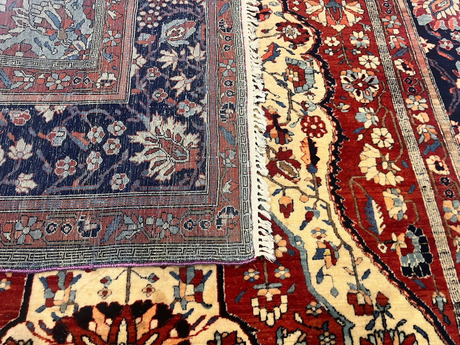 Antique Persian Mohtasham Kashan Rug 4'5" X 6'9" - 8