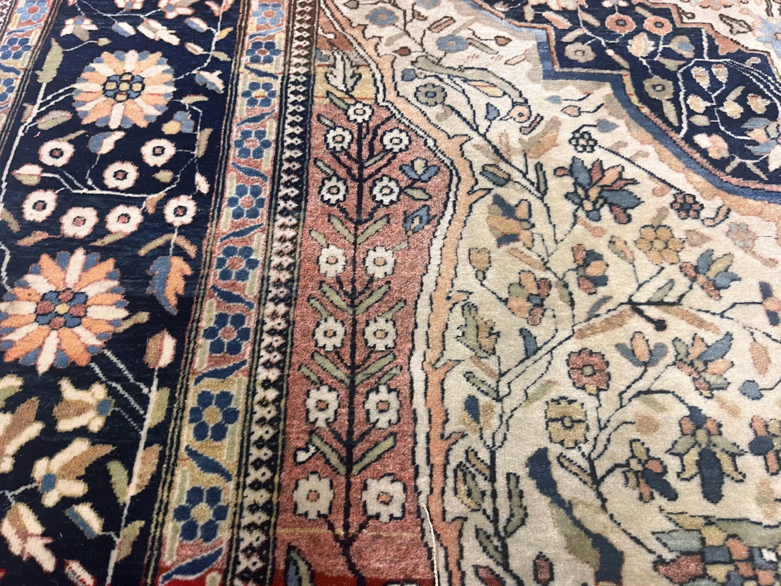 Antique Persian Mohtasham Kashan Rug 4'2" X 6'5" - 12