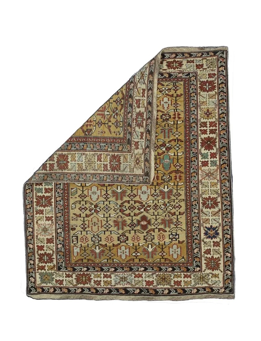 Fine Antique Kuba Rug 4'0" X 5'8" - 2
