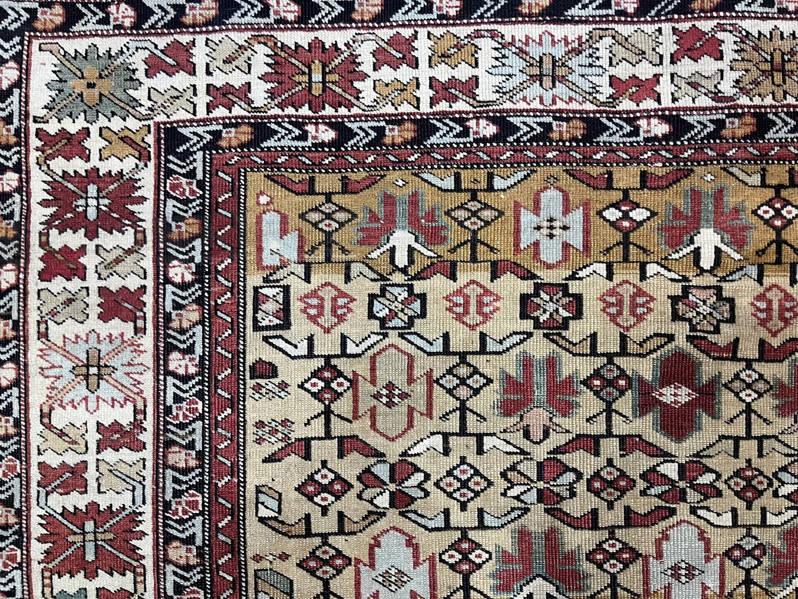 Fine Antique Kuba Rug 4'0" X 5'8" - 4