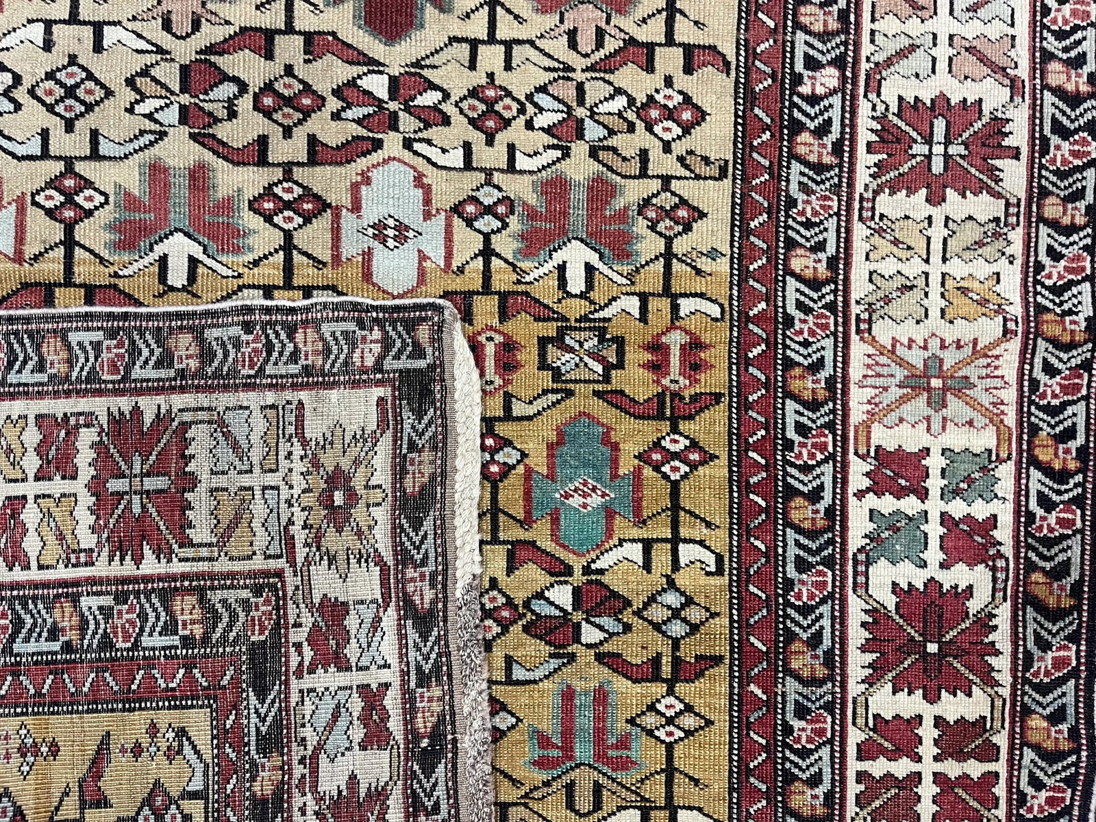 Fine Antique Kuba Rug 4'0" X 5'8" - 6