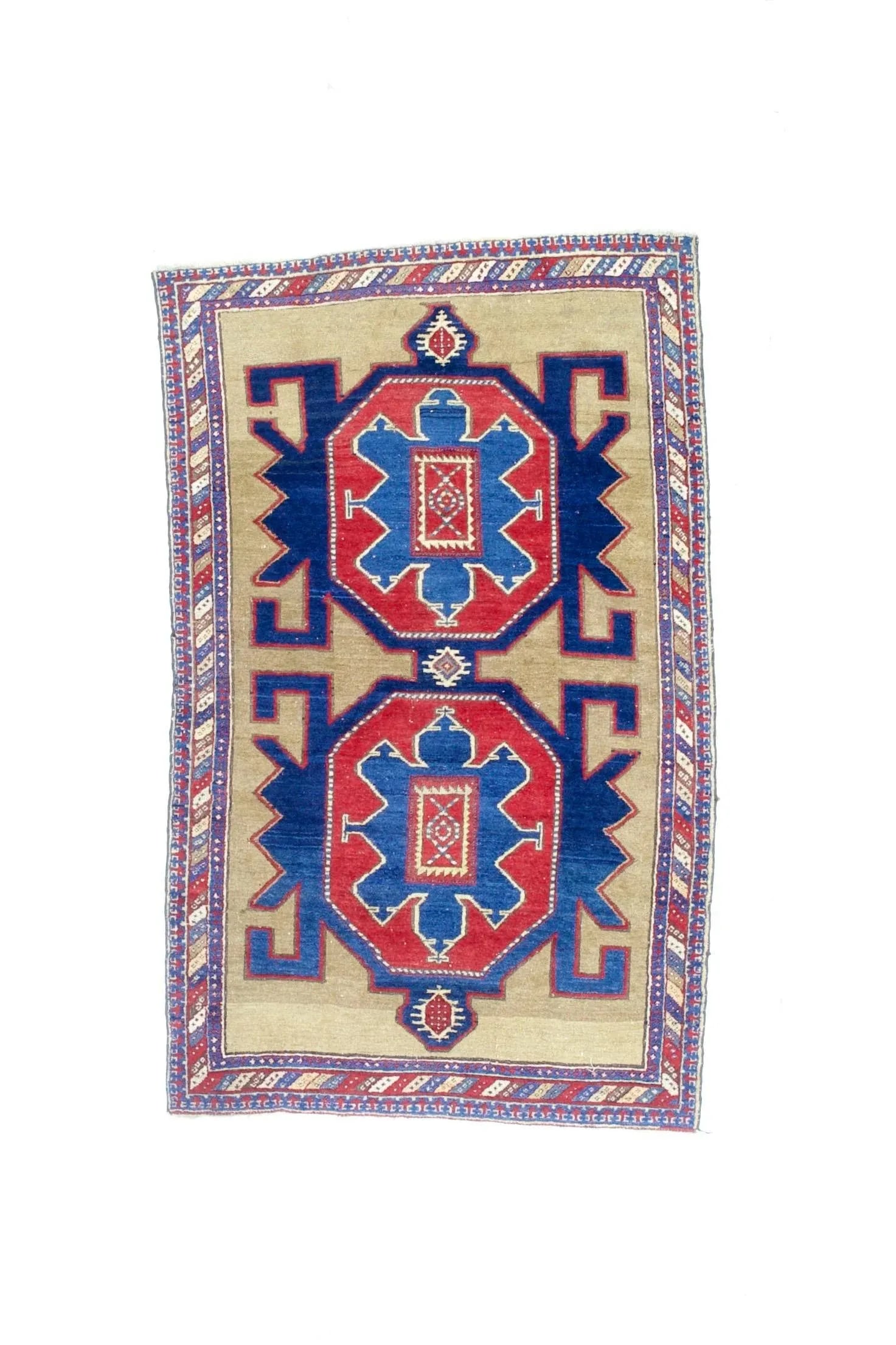 Fine Antique Kuba Rug 3'11" X 6'4" - 3