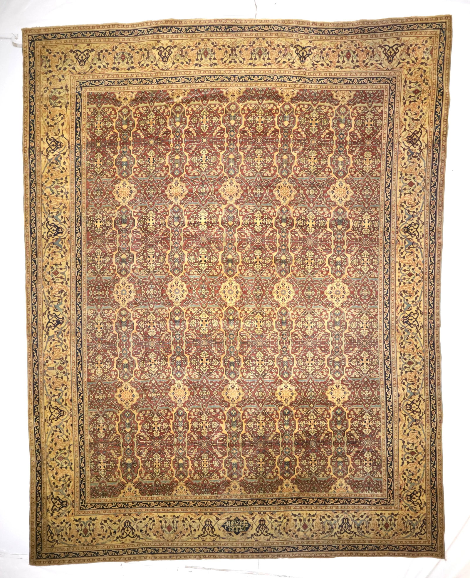 Fine Antique Persian Haji Jalili Tabriz Rug 10'6" X 13'7" - 3
