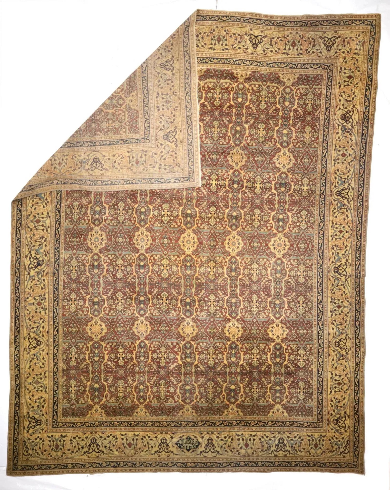 Fine Antique Persian Haji Jalili Tabriz Rug 10'6" X 13'7" - 4