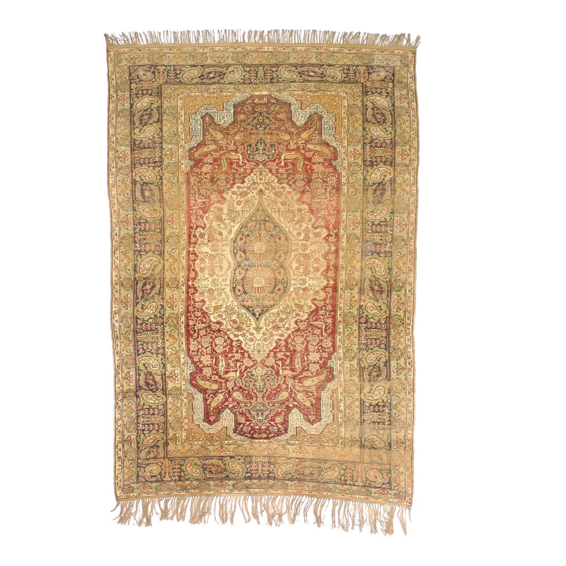 Fine Antique Turkish Silk Kayseri Rug 4'0" X 5'11": Fine Antique Turkish Silk Kayseri Rug 4'0" x 5'11". The carpets, scatters, runners, long rugs and bags of the towns, villages and tribes of Anatolia, including: Oushak, Ghiordes, Kula, Ladik, Hereke, 
