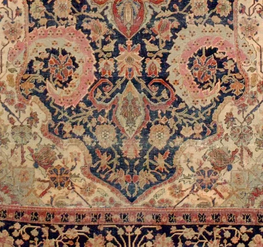 Antique Persian Mohtasham Kashan Rug 4'3" X 6'8" - 4