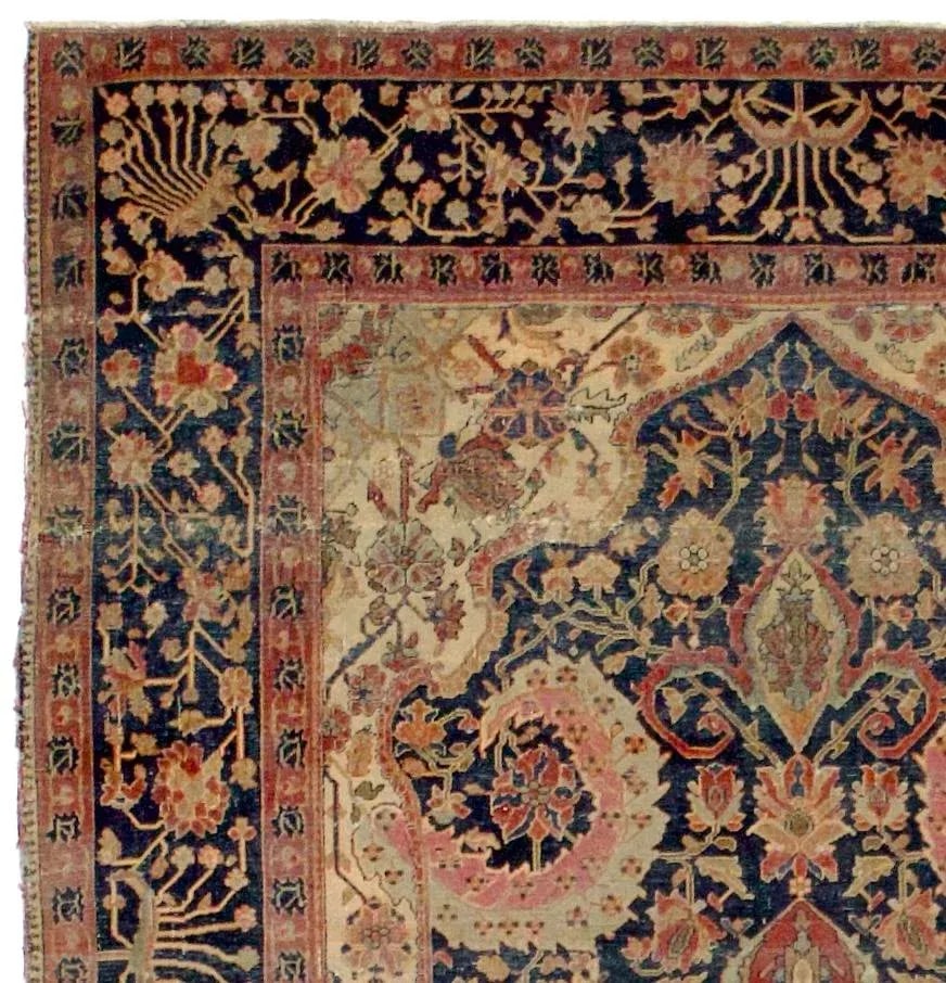 Antique Persian Mohtasham Kashan Rug 4'3" X 6'8" - 5
